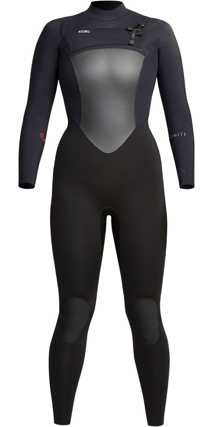 2023 Xcel Womens Infiniti 4/3mm Chest Zip Wetsuit WR433Z20 - Black